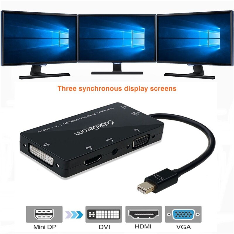Mini Displayport DP to HDMI VGA DVI Audio Thund..